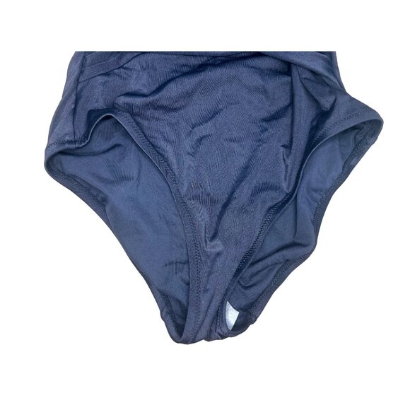 JCrew One Piece Swimsuit Womens 2 Black Halter Faux Wrap Tummy Control Classic - Picture 4 of 16